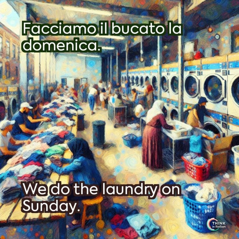 Facciamo il bucato la domenica.