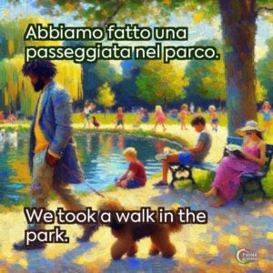 Abbiamo fatto una passeggiata nel parco.