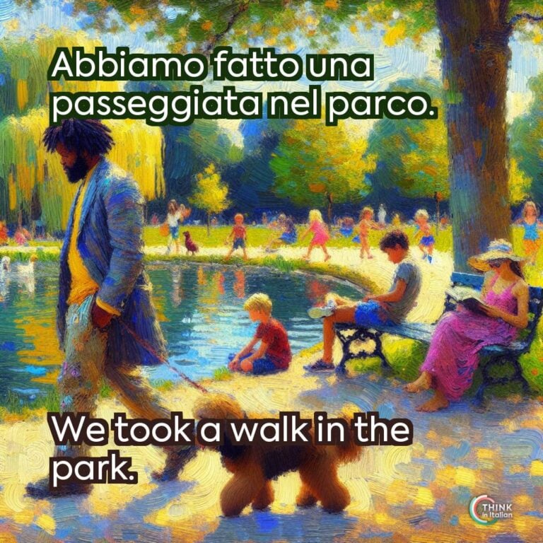 Abbiamo fatto una passeggiata nel parco.