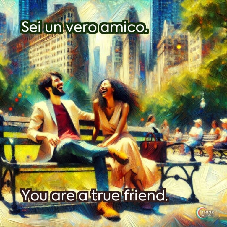 Sei un vero amico.