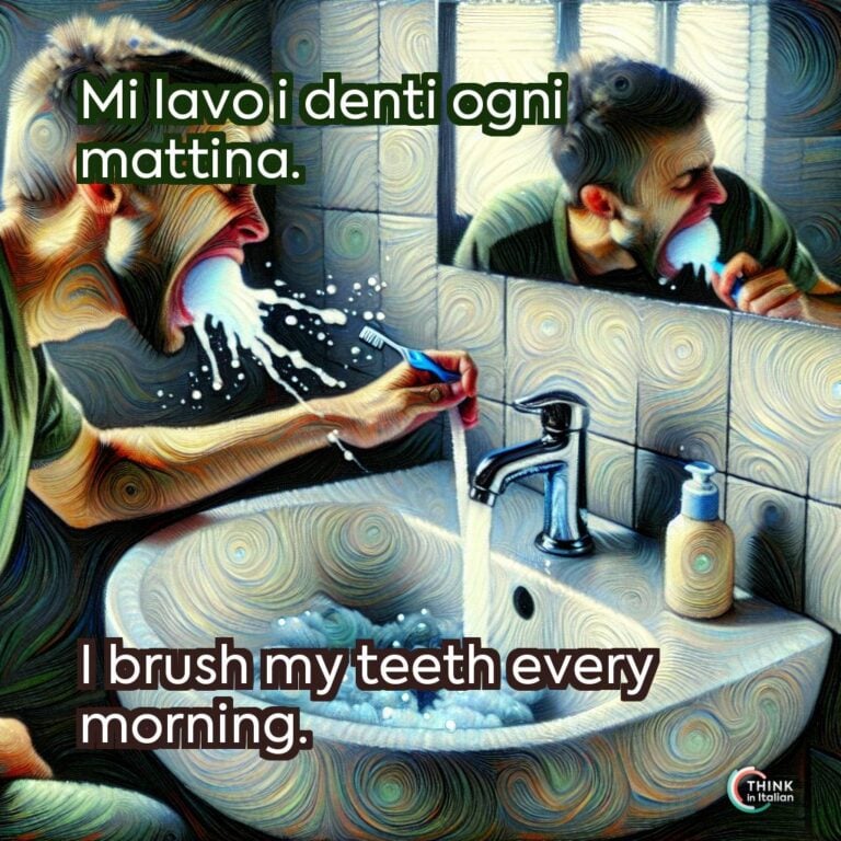 Mi lavo i denti ogni mattina.
