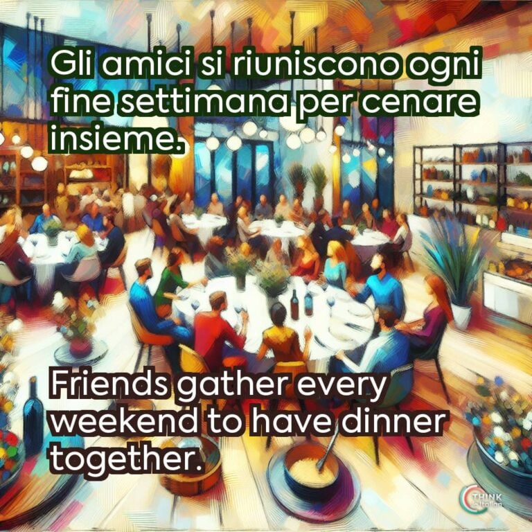 Gli amici si riuniscono ogni fine settimana per cenare insieme.  