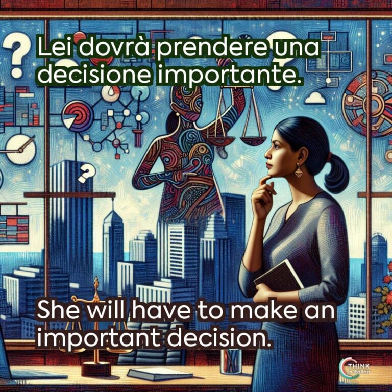Lei dovrà prendere una decisione importante.