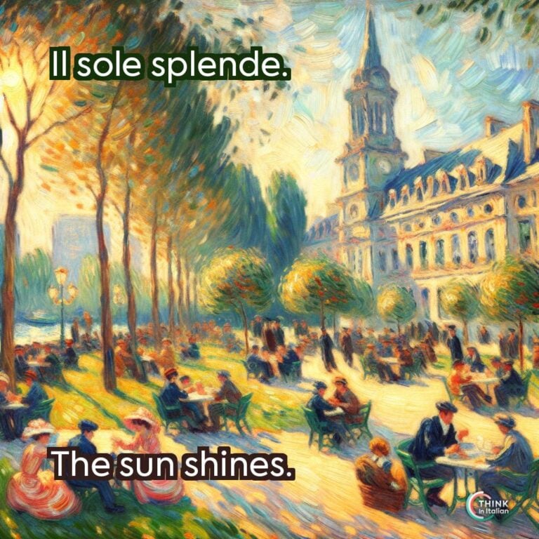 Il sole splende.
