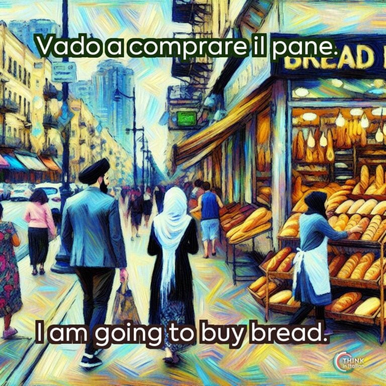 Vado a comprare il pane.