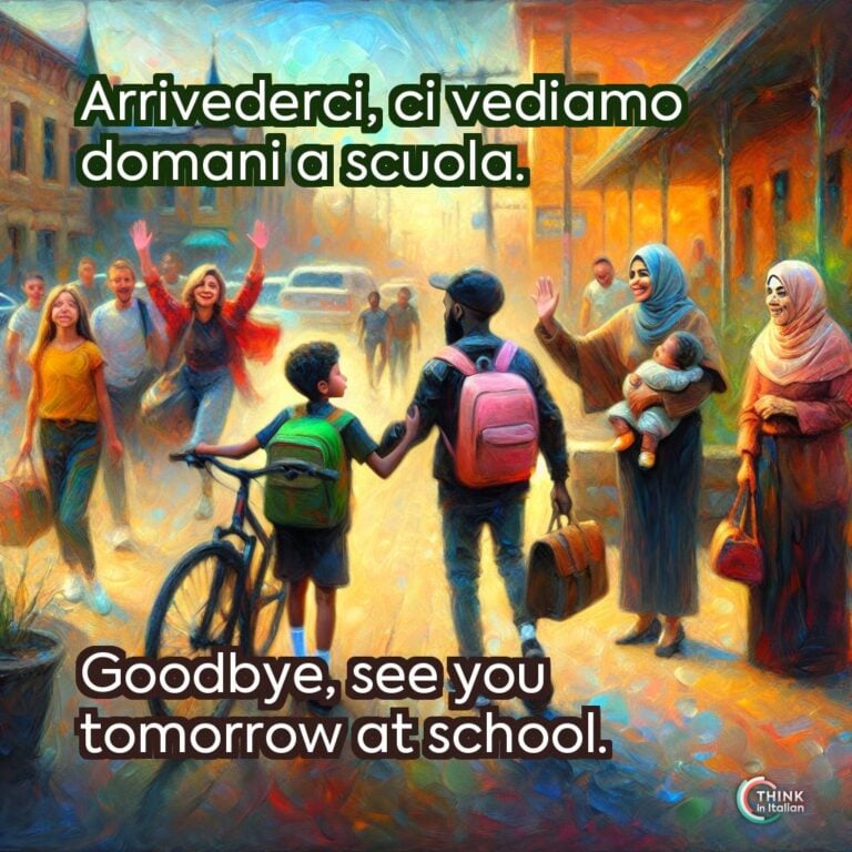 Arrivederci, ci vediamo domani a scuola.