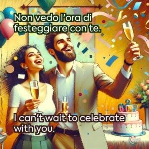 Non vedo l'ora di festeggiare con te.