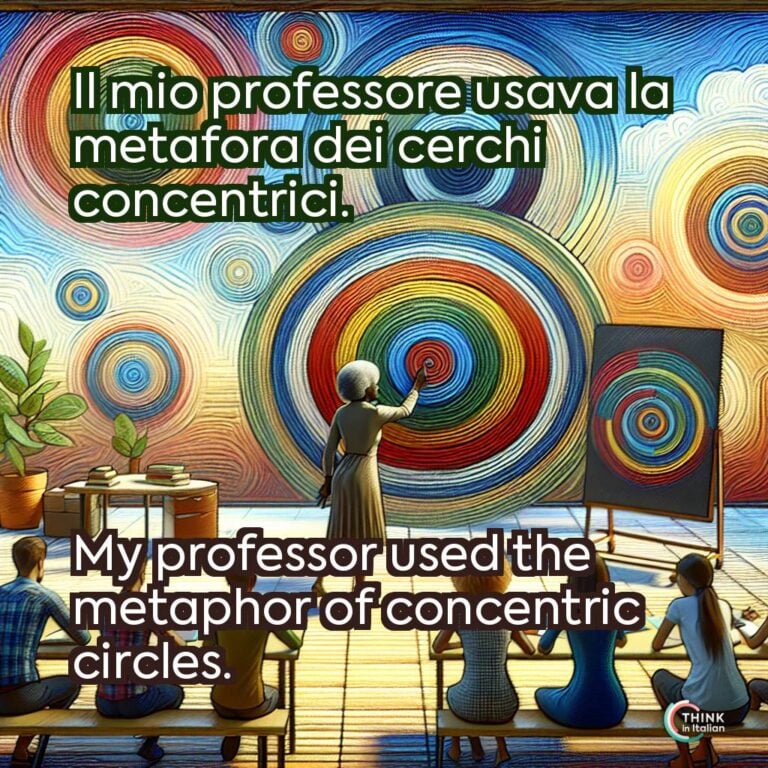 Il mio professore usava la metafora dei cerchi concentrici.
