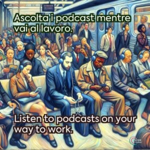 Ascolta i podcast mentre vai al lavoro.