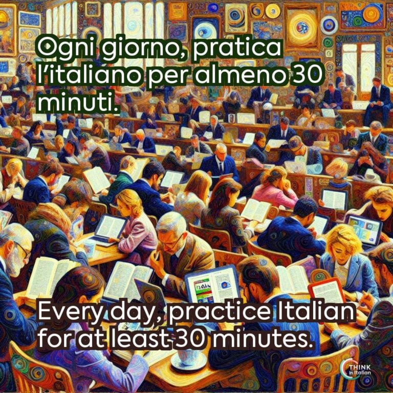 Ogni giorno, pratica l'italiano per almeno 30 minuti.