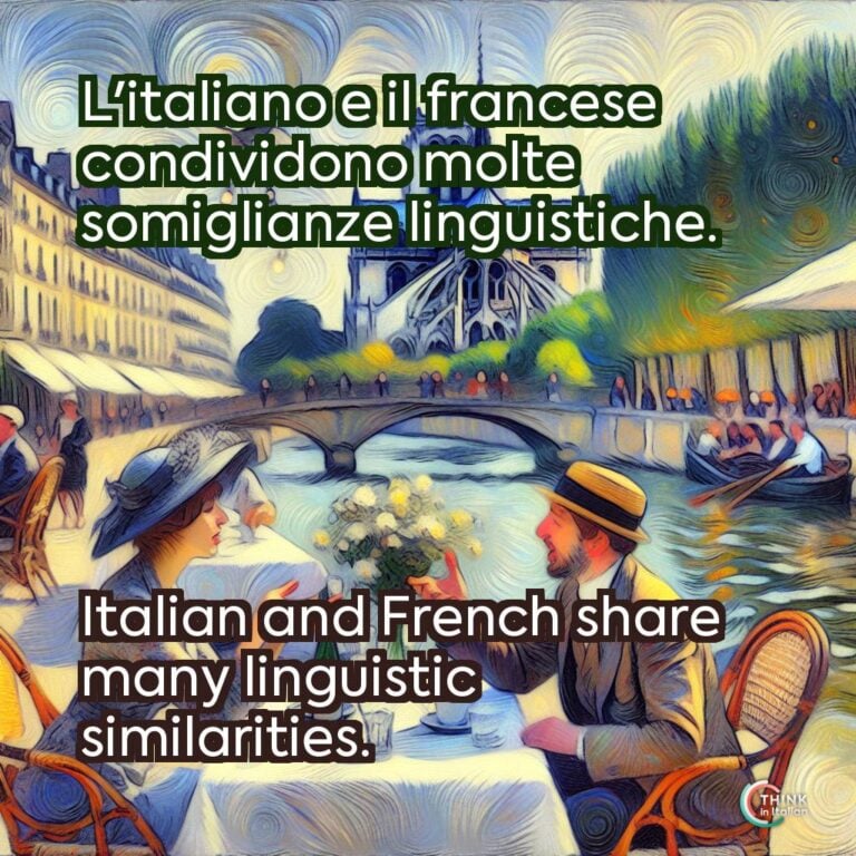 L'italiano e il francese condividono molte somiglianze linguistiche.