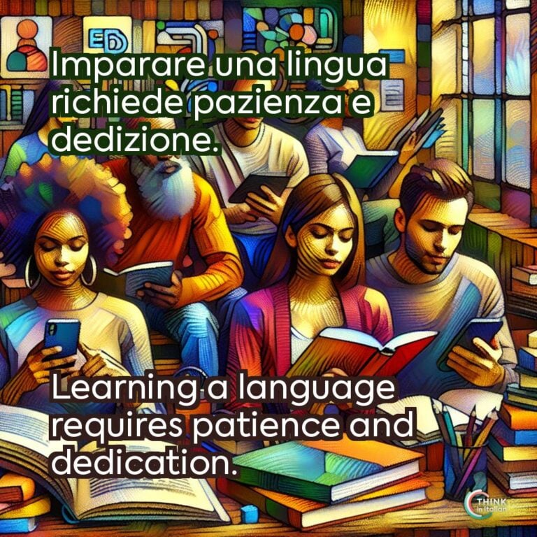 Imparare una lingua richiede pazienza e dedizione.