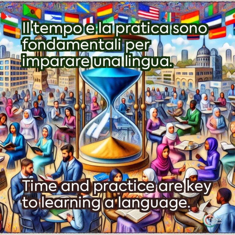 Il tempo e la pratica sono fondamentali per imparare una lingua.