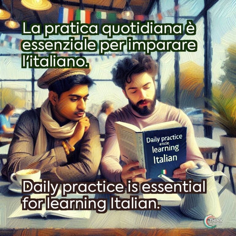 La pratica quotidiana è essenziale per imparare l'italiano.