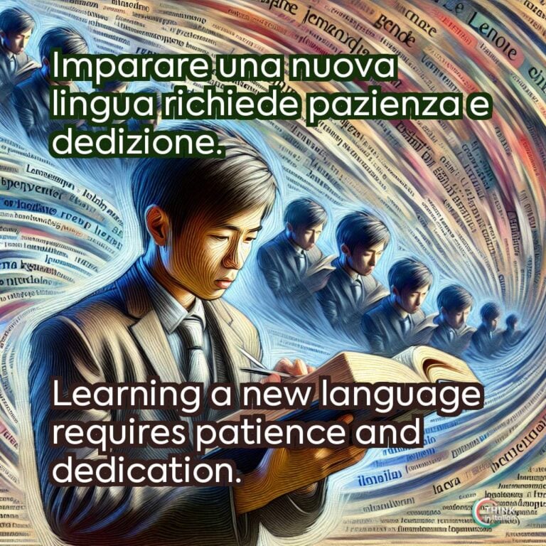 Imparare una nuova lingua richiede pazienza e dedizione.