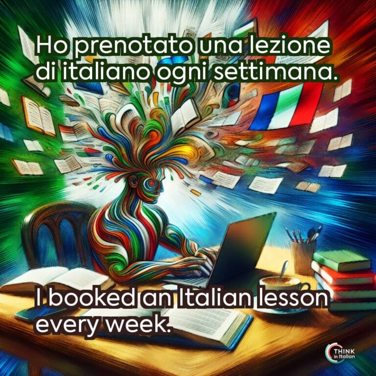 Ho prenotato una lezione di italiano ogni settimana.