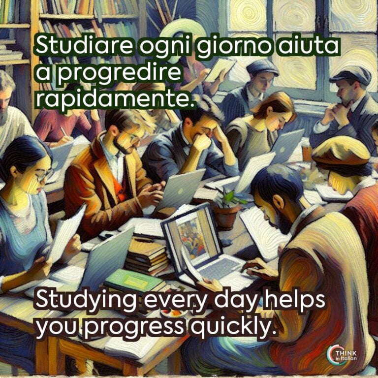 Studiare ogni giorno aiuta a progredire rapidamente.