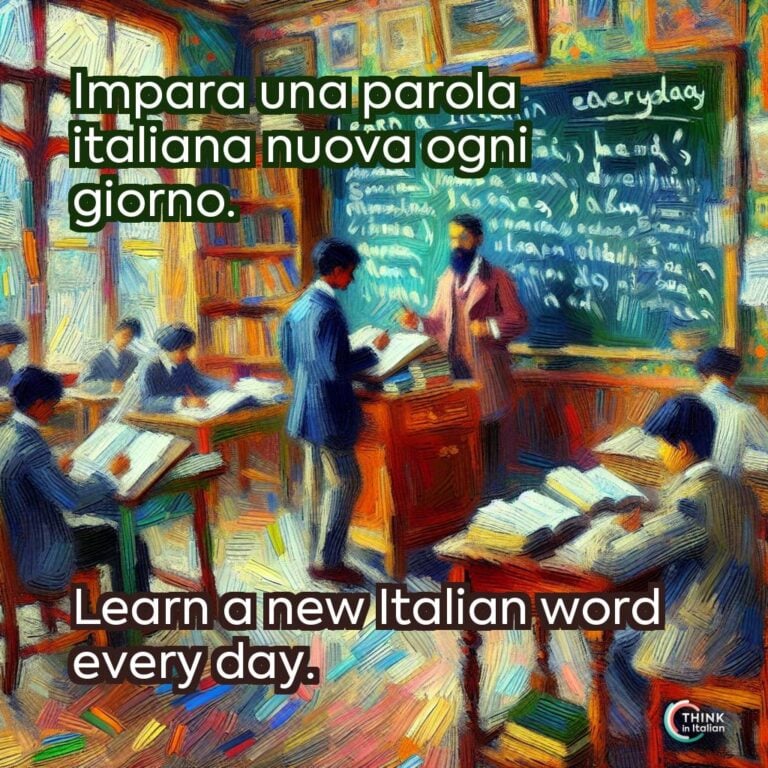 Impara una parola italiana nuova ogni giorno.