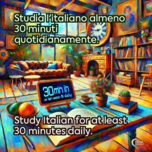 Studia l'italiano almeno 30 minuti quotidianamente.