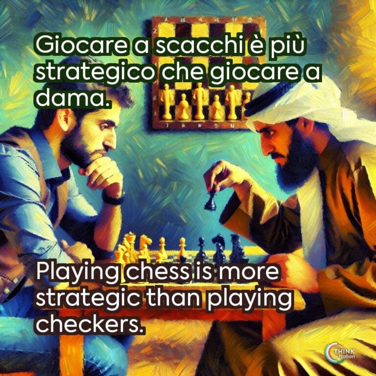 Giocare a scacchi è più strategico che giocare a dama.  
