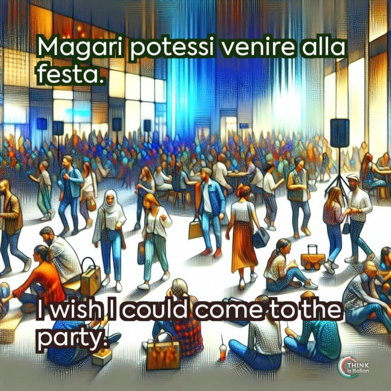 Magari potessi venire alla festa.
