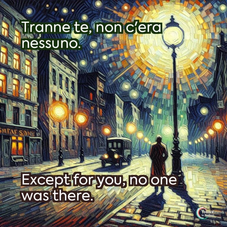 Tranne te, non c'era nessuno.