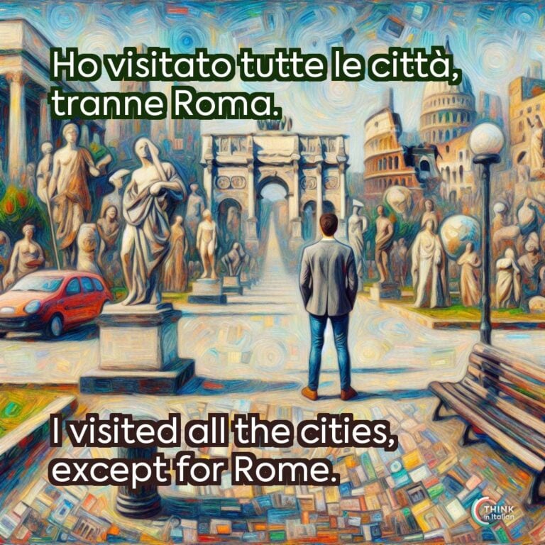 Ho visitato tutte le città, tranne Roma.