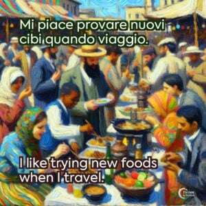 Mi piace provare nuovi cibi quando viaggio.