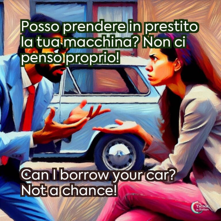 Posso prendere in prestito la tua macchina? Non ci penso proprio!