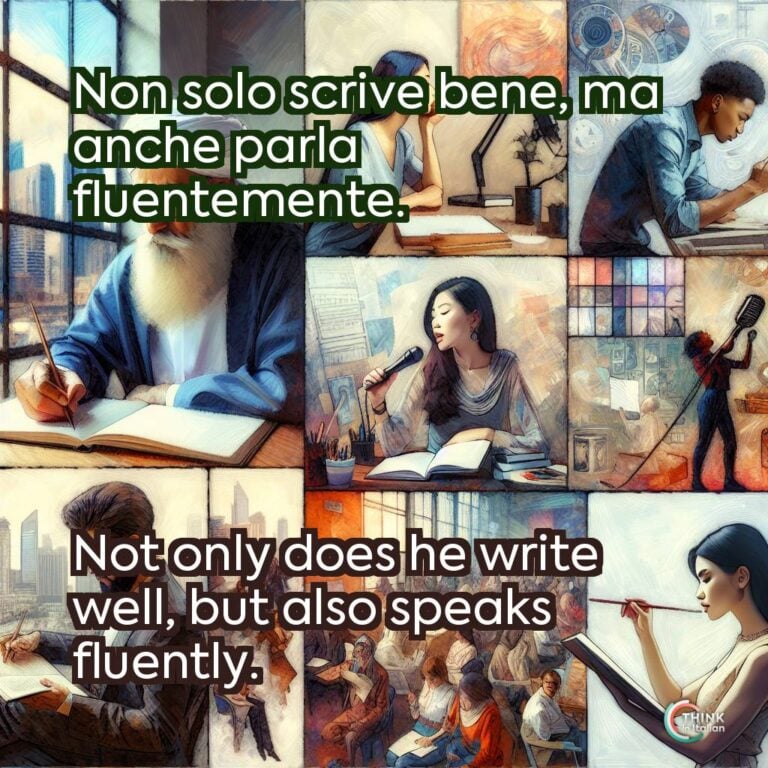 Non solo scrive bene, ma anche parla fluentemente.