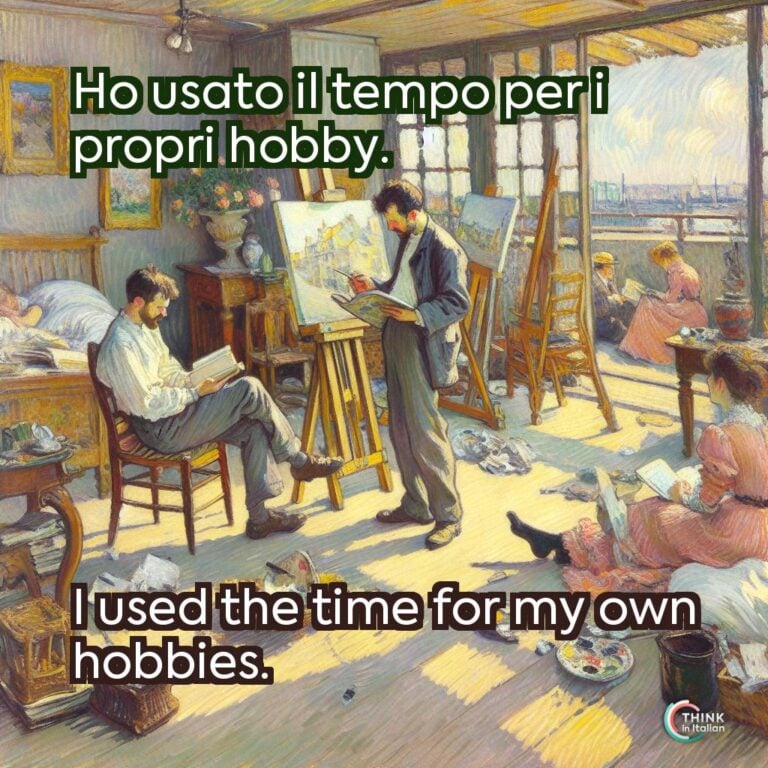 Ho usato il tempo per i propri hobby.