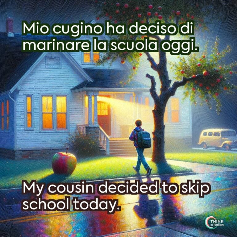 Mio cugino ha deciso di marinare la scuola oggi.