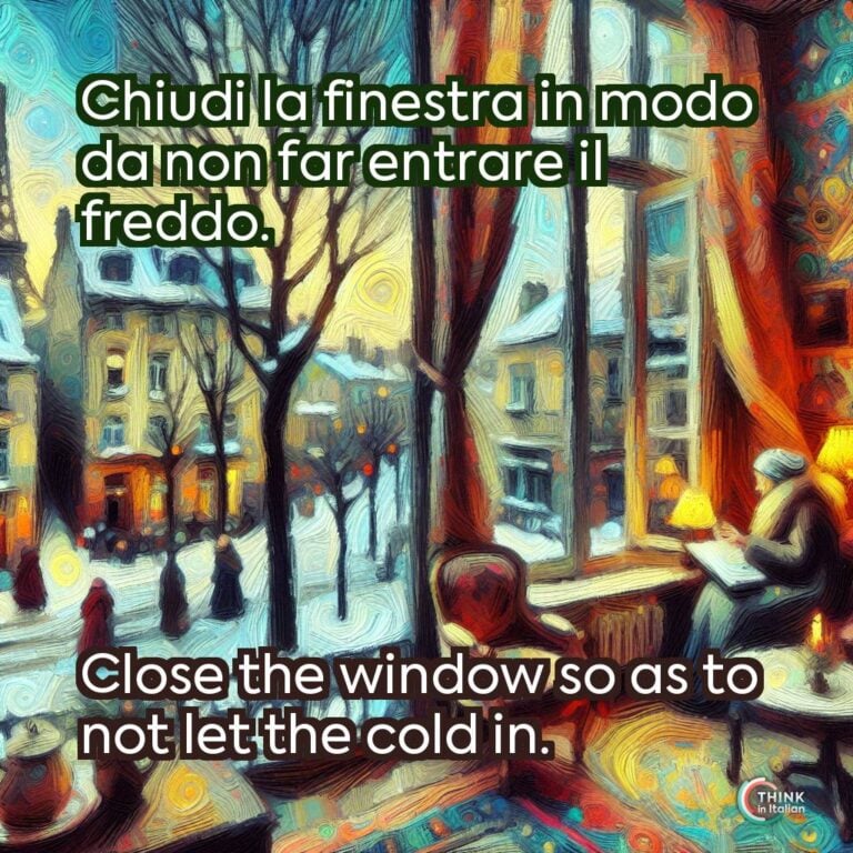 Chiudi la finestra in modo da non far entrare il freddo.