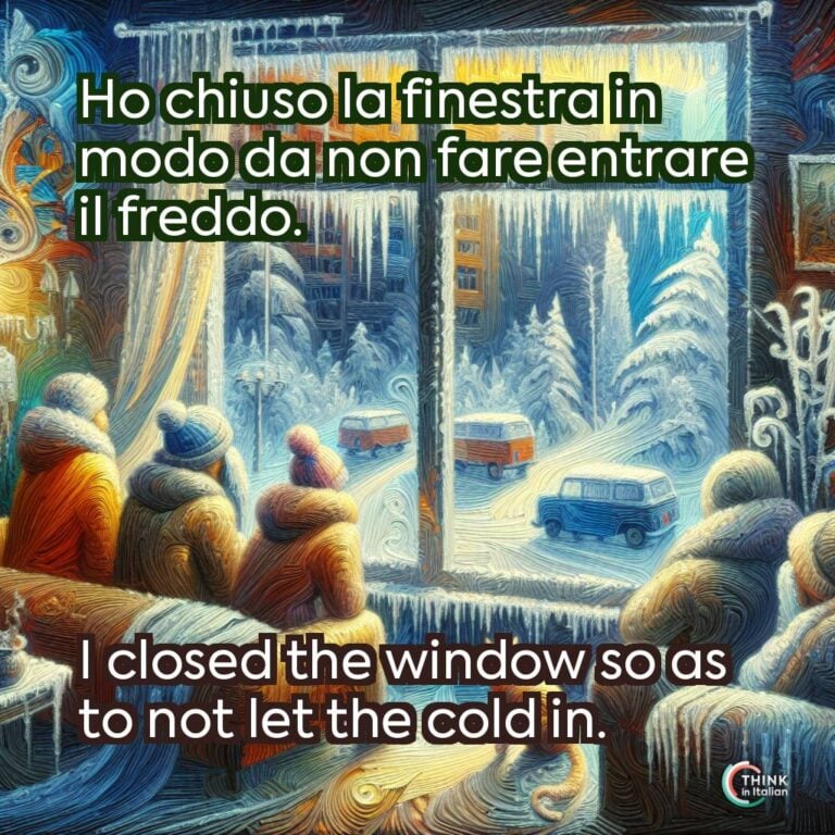 Ho chiuso la finestra in modo da non fare entrare il freddo.