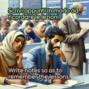 Scrivi appunti in modo da ricordare le lezioni.