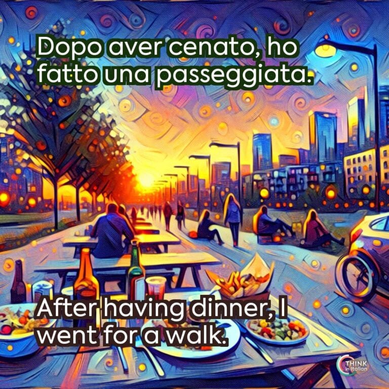 Dopo aver cenato, ho fatto una passeggiata.