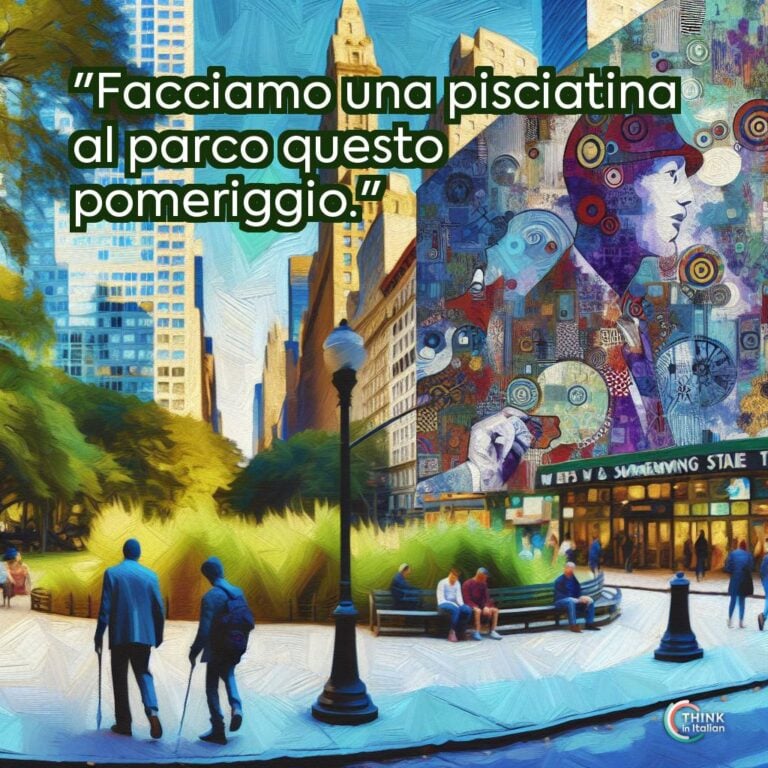 "Facciamo una pisciatina al parco questo pomeriggio."