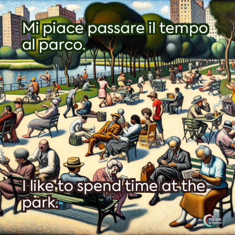 Mi piace passare il tempo al parco.