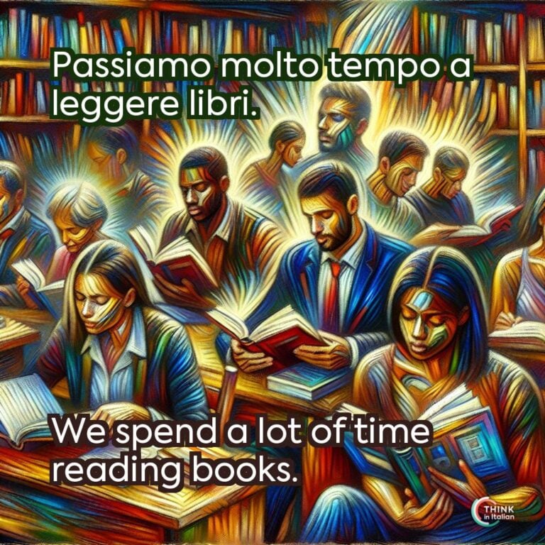 Passiamo molto tempo a leggere libri.