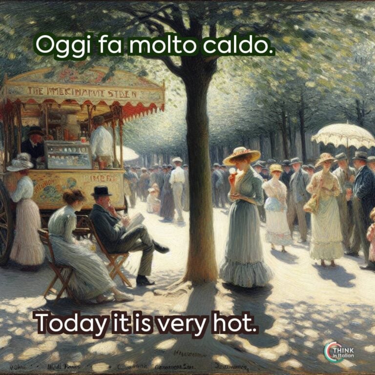 Oggi fa molto caldo.