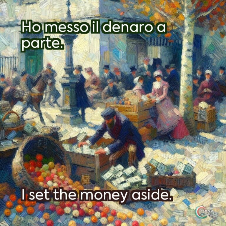 Ho messo il denaro a parte.