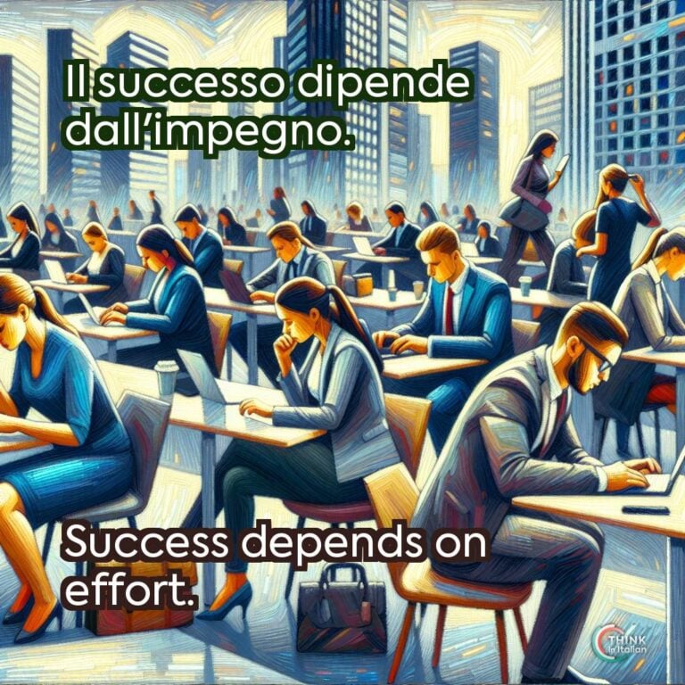 Il successo dipende dall'impegno.