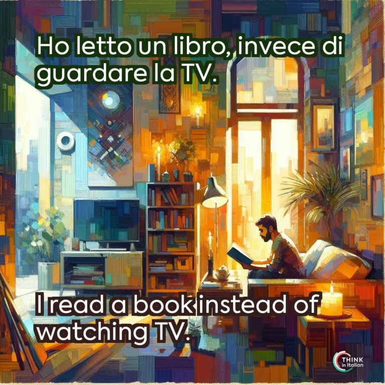 Ho letto un libro, invece di guardare la TV.