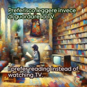 Preferisco leggere invece di guardare la TV.