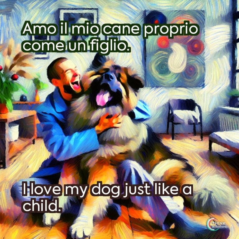 Amo il mio cane proprio come un figlio.
