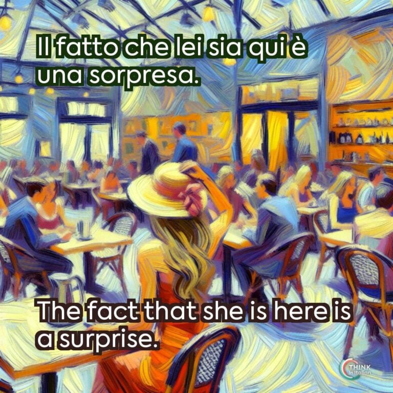 Il fatto che lei sia qui è una sorpresa.
