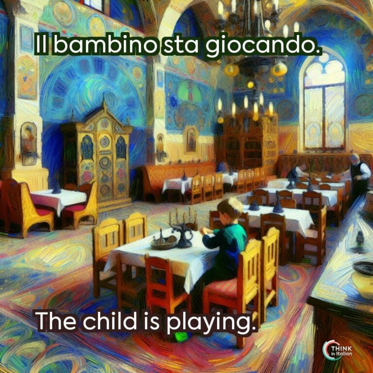 Il bambino sta giocando.