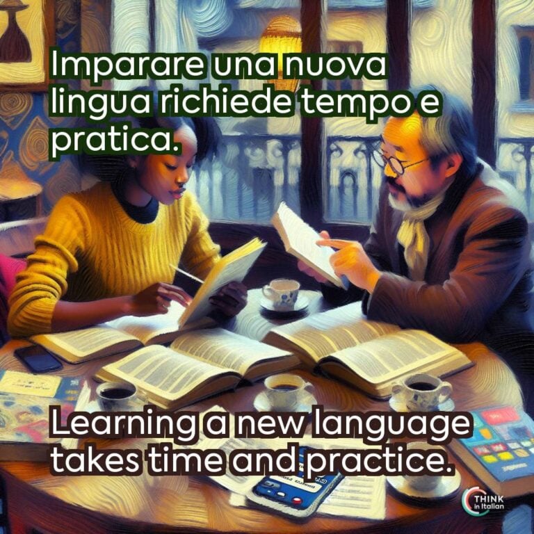 Imparare una nuova lingua richiede tempo e pratica.