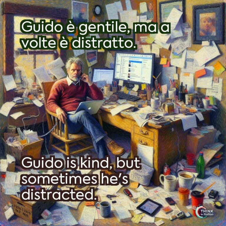 Guido è gentile, ma a volte è distratto.