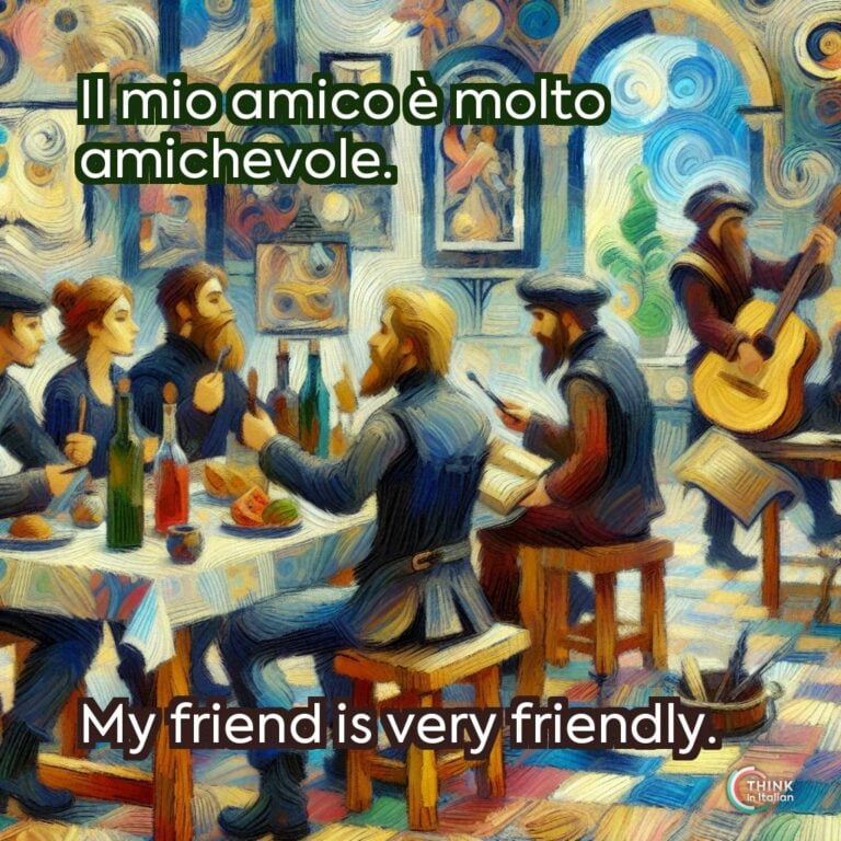 Il mio amico è molto amichevole.